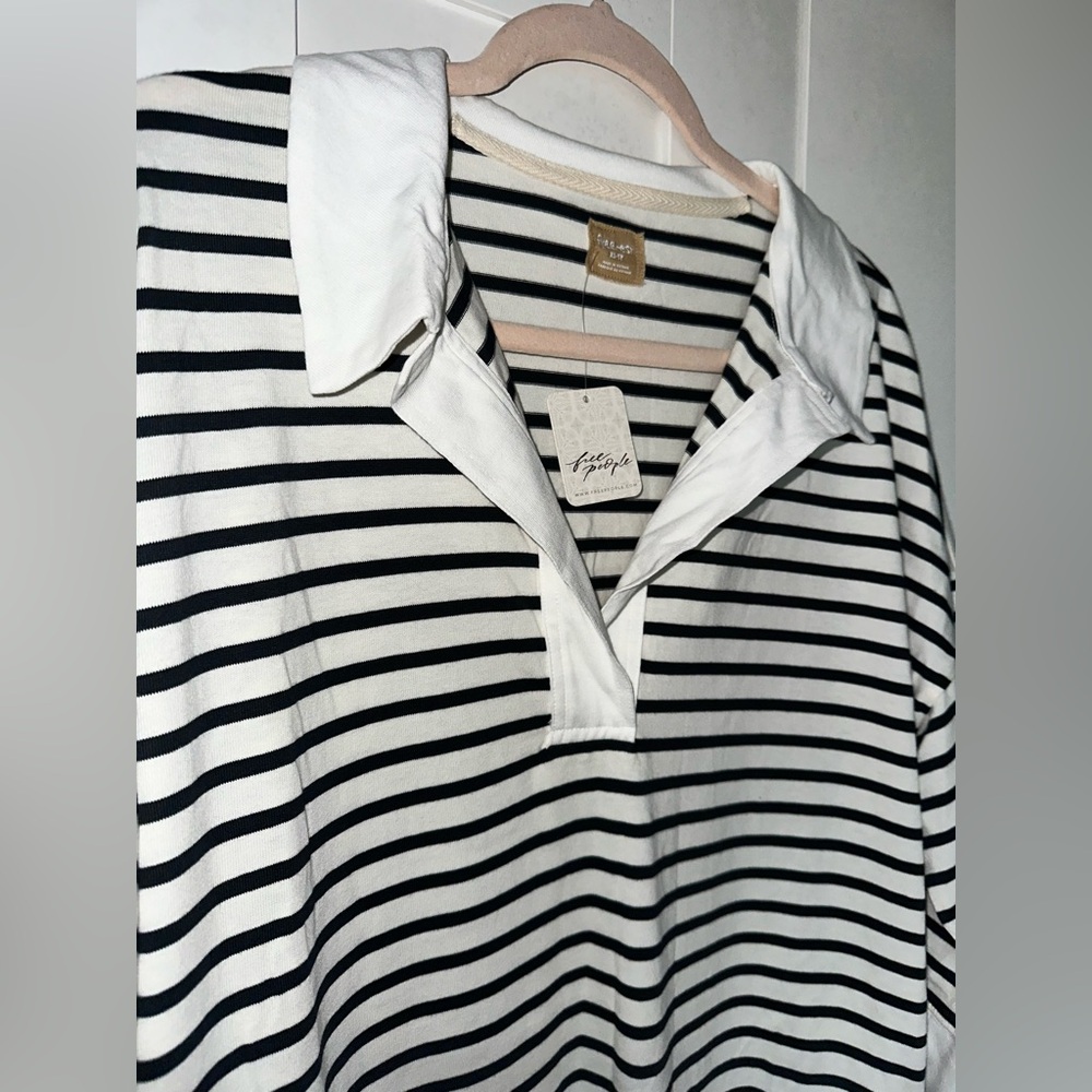 NWT FREE PEOPLE Jackson Rugby Midi Dress - Ivory Combo $98 MSRP - Picture 9 of 10